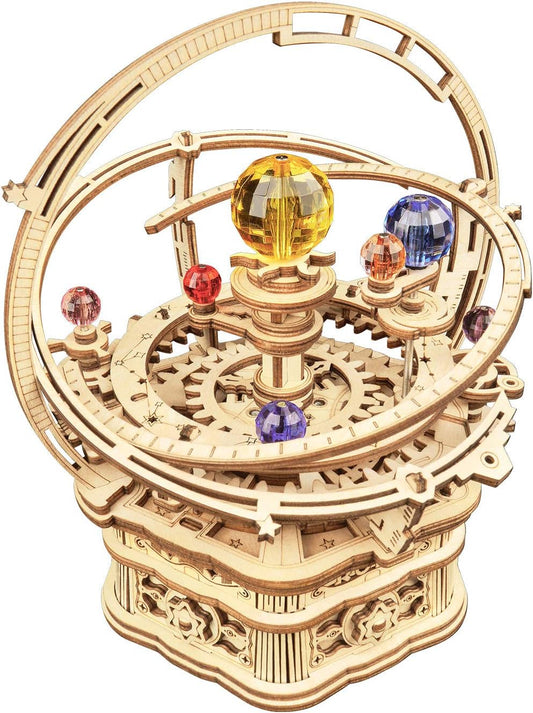 Music Box 3D Puzzles for Adults, DIY Wooden Mechanical Building Model Kits, Gift for Adult on Birthday/Christmas - Starry Night