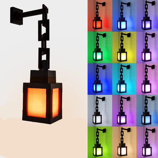 Pixel Style Night Light Portable Lantern Tabletop Ornament 16 Colors Lantern DIY Interior Decoration Festival Atmosphere Light