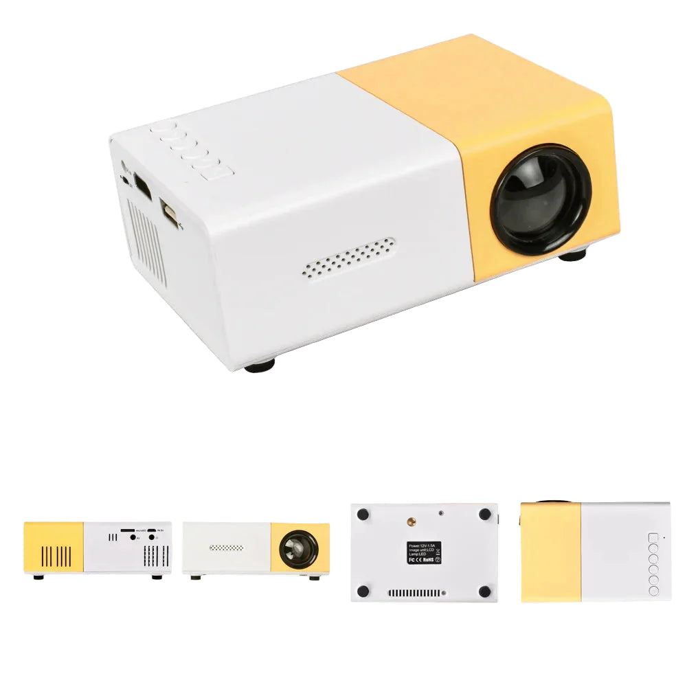 Mini Projector – 1080P Full HD Support, Portable LED Projector, 4K Video Playback, Multiple Connectivity Options